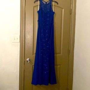 Long blue royal dress M size